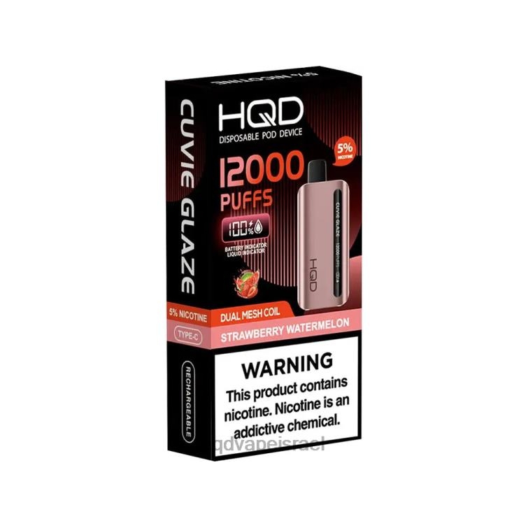 HQD CUVIE GLAZE ואדי חד פעמי 12000 אבטיח תות P4PB8261 | HQD ISRAEL