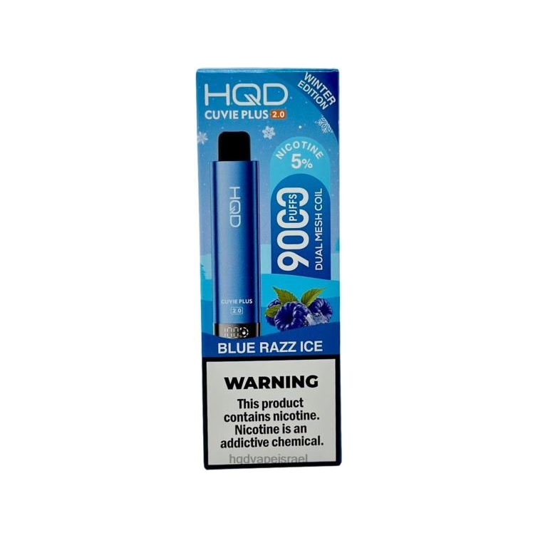 HQD CUVIE PLUS 2.0 (מהדורת חורף) קרח כחול razz P4PB8138 | HQD VAPES REVIEWS