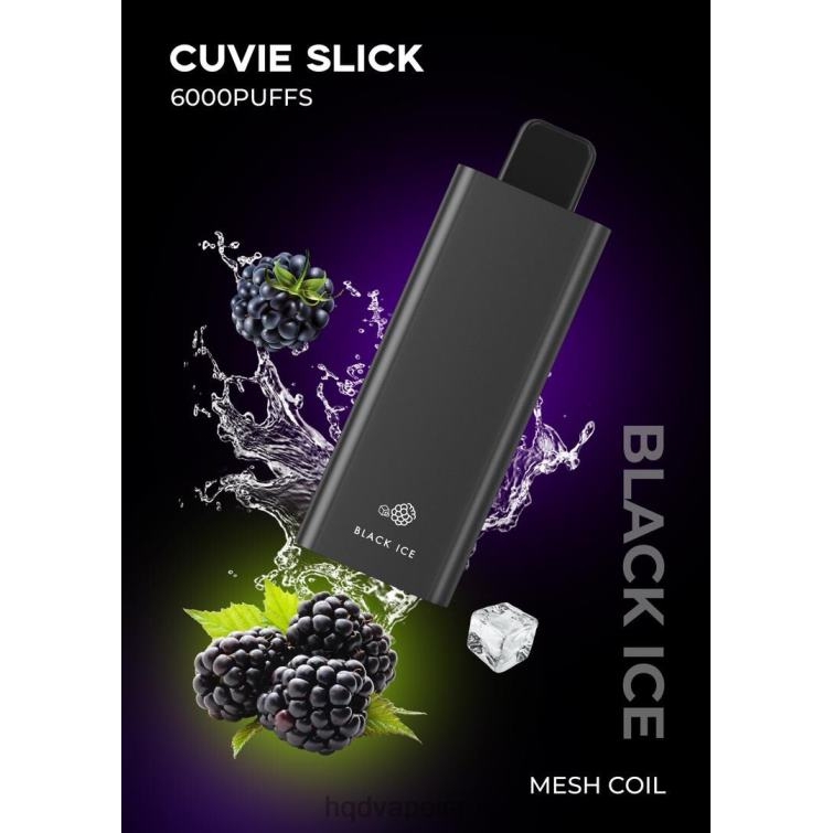 HQD CUVIE SLICK 6000 שאיפות קרח שחור חלקלק P4PB839 | HQD VAPES ONLINE